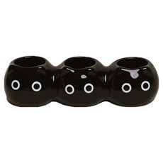 블럭마트 욕실 귀여운 고양이 칫솔꽂이 3구, 블랙, 1개