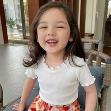 Uvely Hayul 基本款荷葉領羅紋短袖T恤