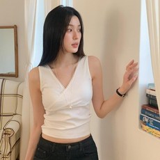 니썸 여성용 페어링 레이스 나시 티셔츠