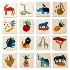 원목 메모리 퍼즐 16종 세트, 32피스, 1세트