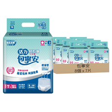 包寧安 棉柔護膚活力易拉褲 XL, 7片, 8包