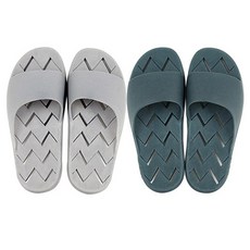 지와이리빙 국산 논슬립 더블유 욕실화 2종 세트, 그레이, 오션블루, 1세트