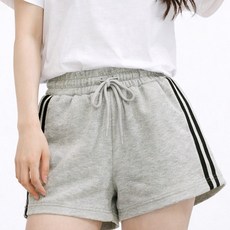 allode 女款雙線鬆緊帶運動短褲