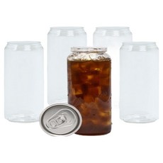 커피보니 PET 공 캔시머캔 330ml + 뚜껑 세트, 투명, 200세트 투명, 200세트