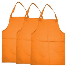 깨비다 손님 식당 업소 앞가리개 미니 목걸이형 앞치마, 오렌지, 3개