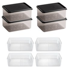 비트리 부드럽게 휘어지는 냉동 정리용기 1000ml x 4p + 채반 중 4p 세트, 1세트