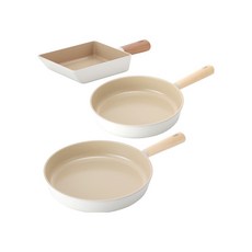 네오플램피카 인덕션 팬 3종 세트, 스웨덴 화이트, 1세트, 계란말이팬 15cm + 프라이팬 24cm + 프라이팬 28cm