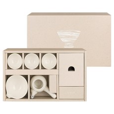 일상다완 국산 백석 백자 3인기 세트 + 쇼핑백, 화이트, 1세트