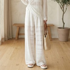 INFIOUS 女款大尺碼時尚蕾絲寬褲 I263-0194