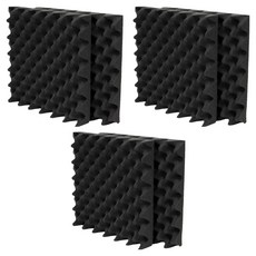 Relieve DIY施工室內牆壁吸音隔音材料, 黑色, 6個