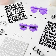 파티쇼 레터링 DIY 하트 생일 안경 파티용품 세트, 하트라벤다, 1세트