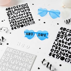 파티쇼 레터링 DIY 하트 생일 안경 파티용품 세트, 하트블루, 1세트