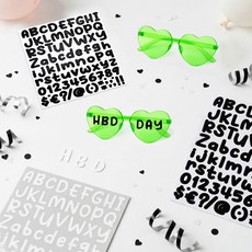 파티쇼 레터링 DIY 하트 생일 안경 파티용품 세트, 하트그린, 1세트