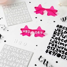 파티쇼 레터링 DIY 하트 선글라스 생일 안경 파티용품 세트 별, 푸치샤, 1세트