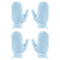 더자카 각질 케어 양면 스크럽 벙어리 때장갑 15 x 18 cm, 블루, 2개, 2개입