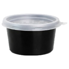 미앤마이웨이 점보 뚜껑 소스컵 검정 68mm 80ml, 100개, 1개입