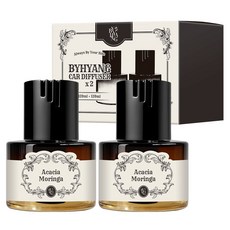 바이향 고급 섬유 심지 차량용 디퓨저 120ml, 아카시아모링가, 2개