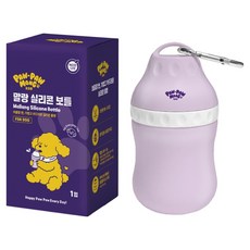 포포몽 반려동물 휴대용 산책 말랑 실리콘 보틀 400ml, 혼합색상, 1개