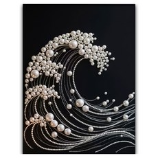 코오미 DIY 명화 진주 보석 십자수 20 x 30 cm 세트 6W0171, 파도, 1세트