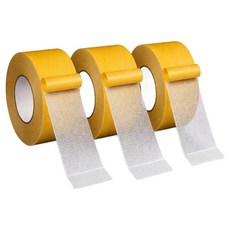 위드스타 자국없는 초강력 만능 접착 양면테이프 30mm x 5m, 투명(접착부), 옐로우(겉면), 3개