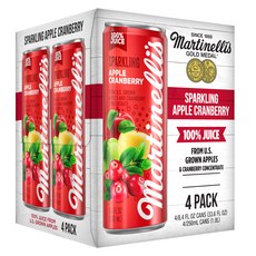 Martinelli's 氣泡蘋果與蔓越莓果汁, 4個, 250ml