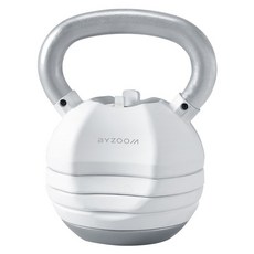 BYZOOM FITNESS Pure Series 5段重量 可調式壺鈴, 白色, 1個, 13.6kg