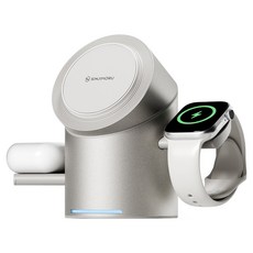 신지모루 Qi2 3in1 무선충전 맥세이프 M 윙 터보 거치대 for Apple Watch, 화이트, 1개