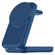 belkin 貝爾金 UltraCharge 25W 3合1折疊式磁吸充電器 方, 藍色, 1個