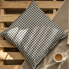 데코뷰 멜란체크 방석 커버, 차콜