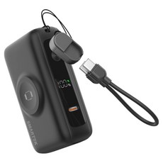 스마텍 무선 고속충전 애플워치 미니 여행용 기내반입 보조배터리 10000mAh C타입, 블랙, STPB-DBW100
