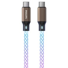 PHILIPS 飛利浦 Type-C-Type-C 240W 流光充電線 DLC4689C, 金色, 1個, 100cm