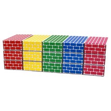 에듀플레이 종이 벽돌블록 중형 5종 x 3p 세트, 빨강, 노랑, 파랑, 초록, 핑크, 1세트
