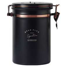 빈플러스 커피원두 밀폐용기 600g V3, 블랙 + 골드링, 1개