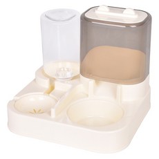 Truly House 自動餵食飲水一體寵物餵食器 貓狗通用, 白色, 1個