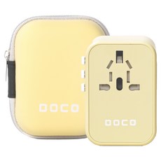 보코 5포트 C타입 초고속충전 해외 여행용 멀티 어댑터 옐로우 PD35W BC-801MAX, 1개