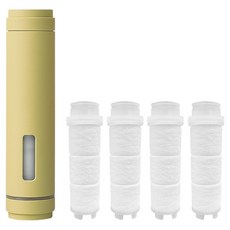 AQUADUO 旅行用棒狀蓮蓬頭 + 濾芯 5入組