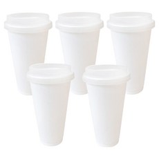 리빙홈 벤티 다회용 콜드컵 화이트 709ml, 5개, 1개입