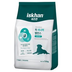 이즈칸 독 시니어 밸런스 사료, 면역/항산화, 7.5kg, 1개