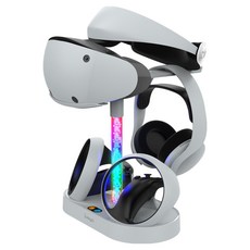 아이페가 플스 VR2 컨트롤러 듀얼 충전 거치대 스탠드 브이독, 화이트, 1개