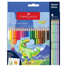 FABER-CASTELL 輝柏 恐龍紙筒色鉛筆, 1個, 24色
