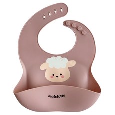 마롤로뜨 실리콘 아기 턱받이, 1개, 1개입, 핑크 양양이