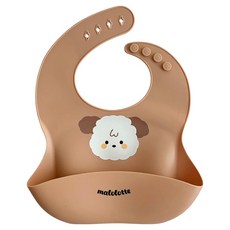 마롤로뜨 실리콘 아기 턱받이, 1개, 1개입, 오렌지 마뭉이