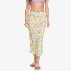 록시 여성용 플라워 패턴 미디 스커트 RE11SK008WBK