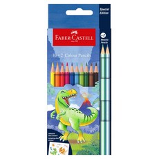 파버카스텔 공룡 지관 색연필 세트, 1세트, 12색