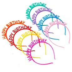 스토리빙 해피벌스데이 생일 파티 머리띠 8종 세트, 핑크, 퍼플, 오렌지, 민트, 옐로우, 레드, 블루, 핫핑크, 1세트