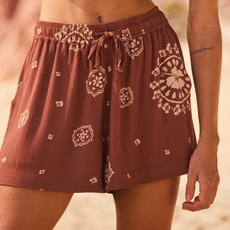 ROXY 女款高腰頭巾圖案短褲 RE11SS005CQR