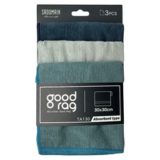 SADOMAIN 仙德曼 歐式生活優纖抹布 吸水抹布 藍色 3件組 TA130, 1套