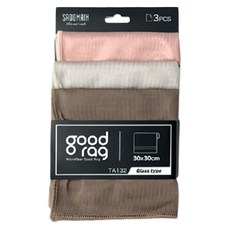 SADOMAIN 仙德曼 歐式生活優纖抹布 玻璃抹布 粉色 3件組 TA132, 1套