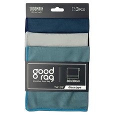 SADOMAIN 仙德曼 歐式生活優纖抹布 玻璃抹布 藍色 3件組 TA132, 1套
