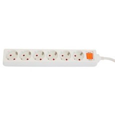 스마토 LED 과전류 차단스위치 멀티탭 6구 NM6-05S, 4.5m, 화이트, 1개